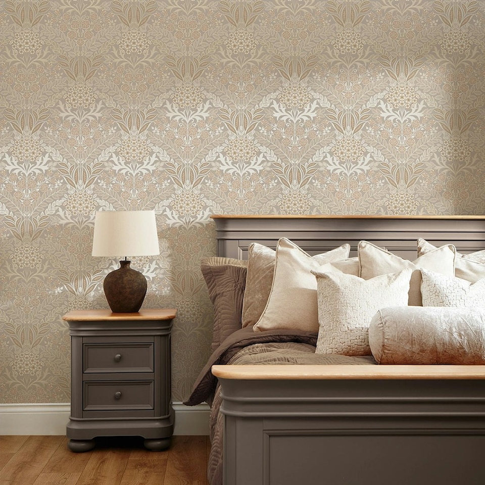 image 1 of Artist's Garden Wallpaper in Shades of Cream Multi