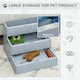 image 3 of PawHut 3 Step Wooden Dog Steps Pet Stairs Cat Ladder for Bed with Storage Grey