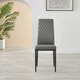image 4 of Furniturebox 6x Milan Black Leg Grey Hatched Faux Leather Dining Chairs