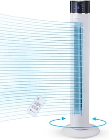 PureMate 43-Inch Oscillating Tower Fan with Air Purifier & Aroma Function (White)