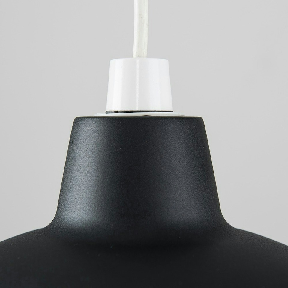 image 1 of ValueLights Pair Of Black Metal Easy Fit Ceiling Pendant Light Shades