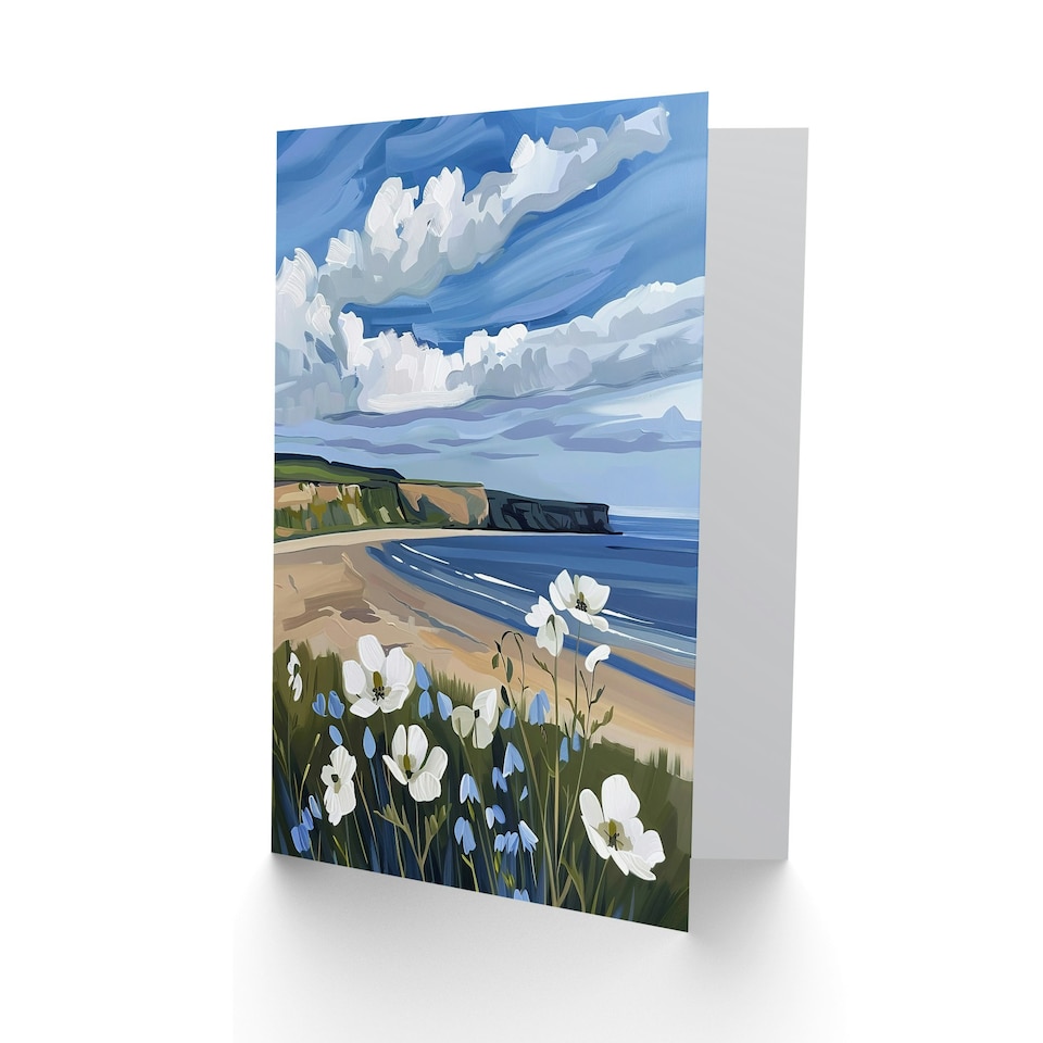 image 1 of Saltburn Huntcliff Yorkshire Wildflowers Him Her Birthday Card
