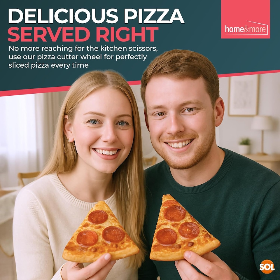 image 1 of Pizza Cutter Wheel – Stainless Steel Pizza Slicer for Easy Cutting & Serving, Food-Grade, Dishwasher-Safe Kitchen Tool