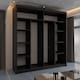 image 3 of Modern Sliding Mirrored Wardrobe 120/150/180/203cm White/Black/Grey/Oak Black | 203cm