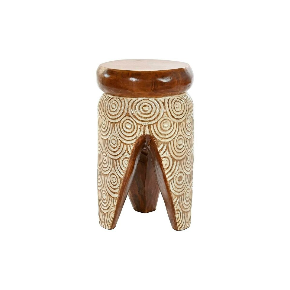 image 1 of Side table DKD Home Decor Natural White Albasia wood (29 x 29 x 49 cm) (30 x 30 x 50 cm) N/A