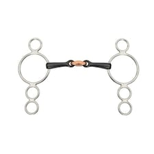 Shires Dutch Sweet Iron Lozenge Horse 3 Ring Gag Bit - Black - 5in