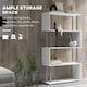 image 3 of HOMCOM S Shape Bookcase, 5 Tiers Bookshelf, Modern Freestanding Storage Shelf for Home Office, Study, Living Room, 80 x 30 x 145cm, White