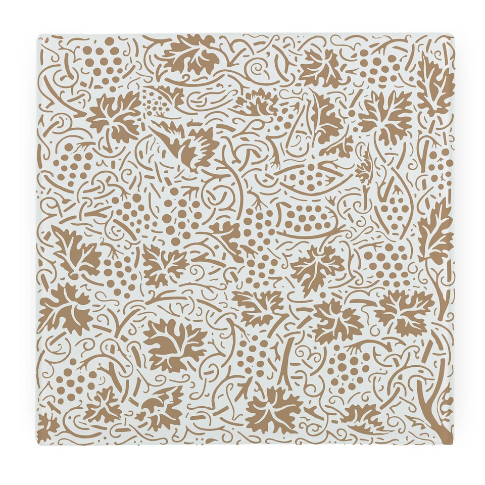 image 1 of Gold Oak Leaves & Berries Large Square Worktop Protector - Smooth Glass Chopping Board