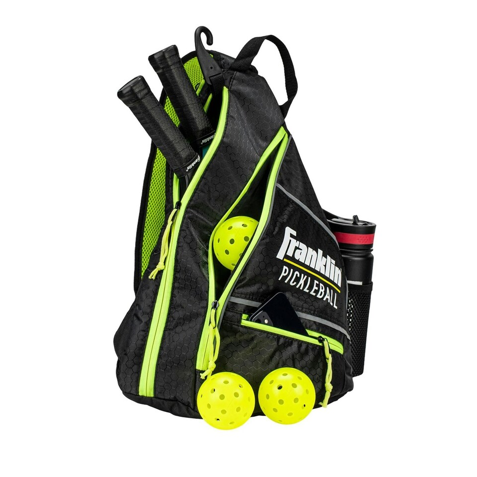 image 1 of Franklin Logo Pickleball Sling backpack - Black/Optic Yellow - One Size