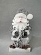 image 3 of 32Cm Grey Santa Christmas Tabletop Figures Glitter Foam Showpiece Decorations