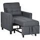 image 1 of HOMCOM Compact Single Chair Bed, Pull Out Bed, Convertible Sleeper Chair with Adjustable Backrest, Pillow, Side Pockets for Home Office, Bedroom, Living Room, Grey