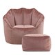 image 4 of icon Sirena Scallop Chair Bean Bag and Footstool Pink Velvet Bean Bags Pink | Pink