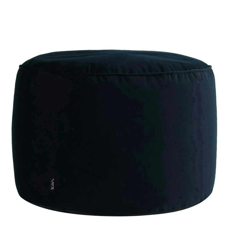 image 1 of icon Milano Velvet Bean Bag Pouffe Midnight Blue Large Velvet Footstools Blue