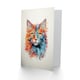 image 2 of Cat Lover Maine Coon Orange Blue Pink Animal Portrait Greeting Card
