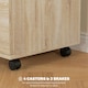 image 4 of HOMCOM Pedestal Office Mobile Filing Cabinet 2 Drawer Wooden Storage Oak