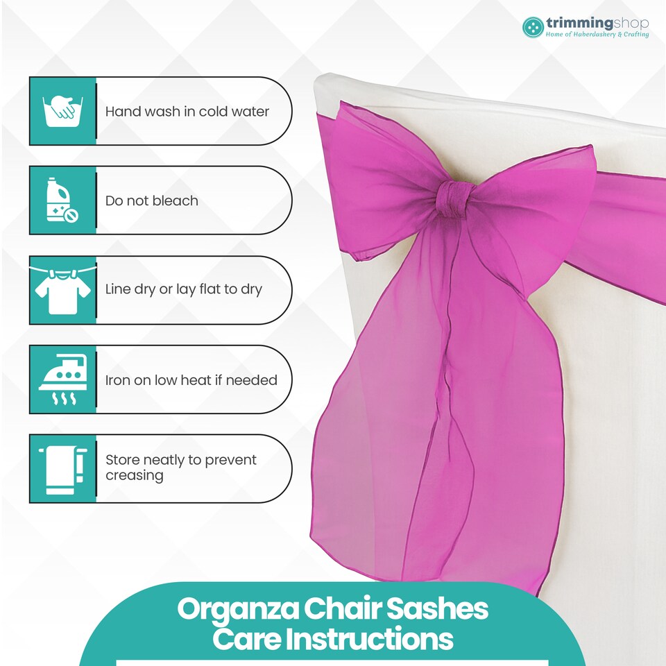image 1 of 17 x 280cm Organza Chair Sashes, Sheer Sash Ties - 25pcs