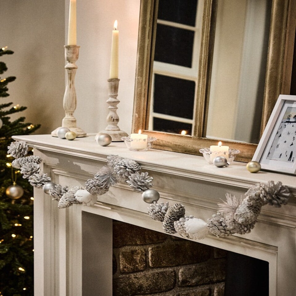 image 1 of White Frosted Garland - 120cm