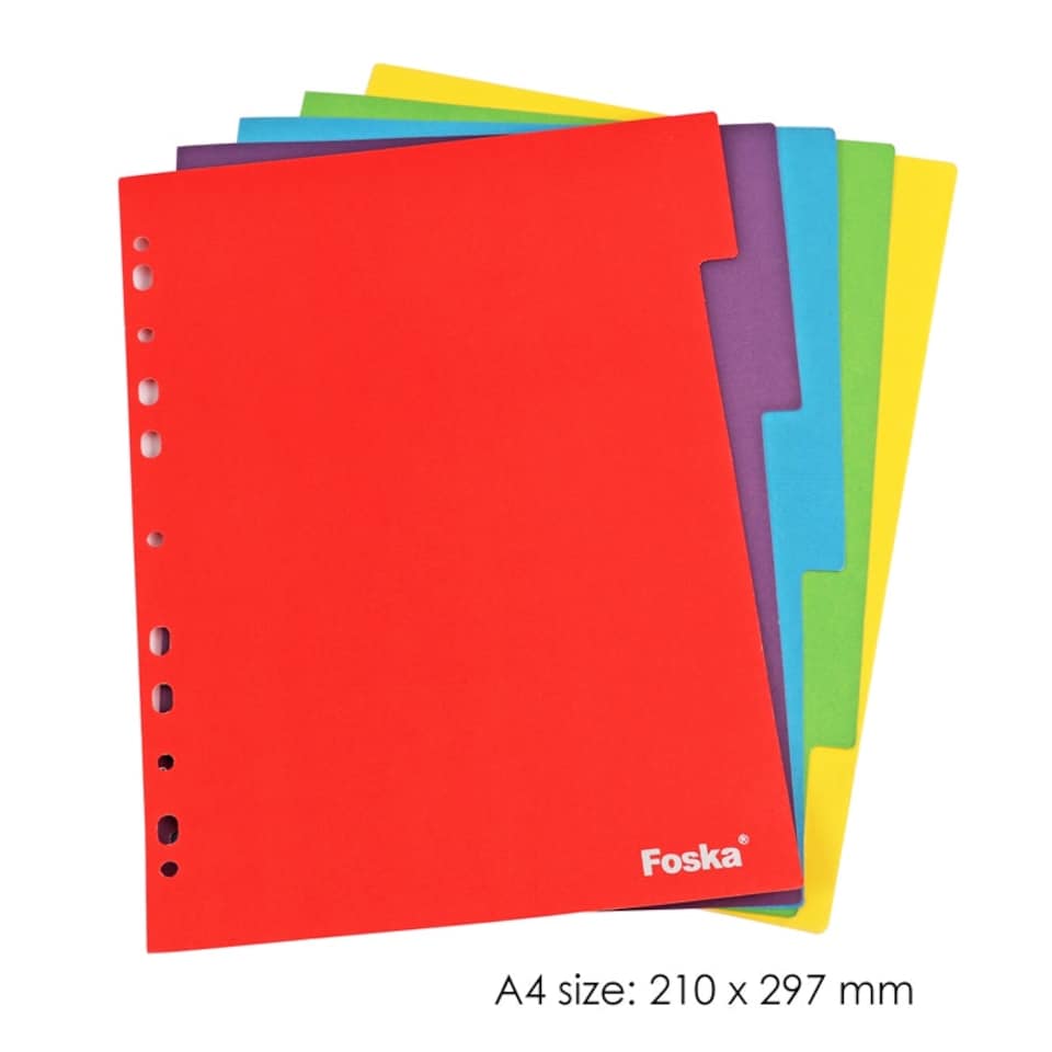 image 1 of 5 Part A4 Card Index Divider - Coloured Subject