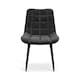 image 2 of Set of 2 Nova Modern Velvet Dining Chair Padded Seat Metal Legs (Black) | Black | Black | One Size