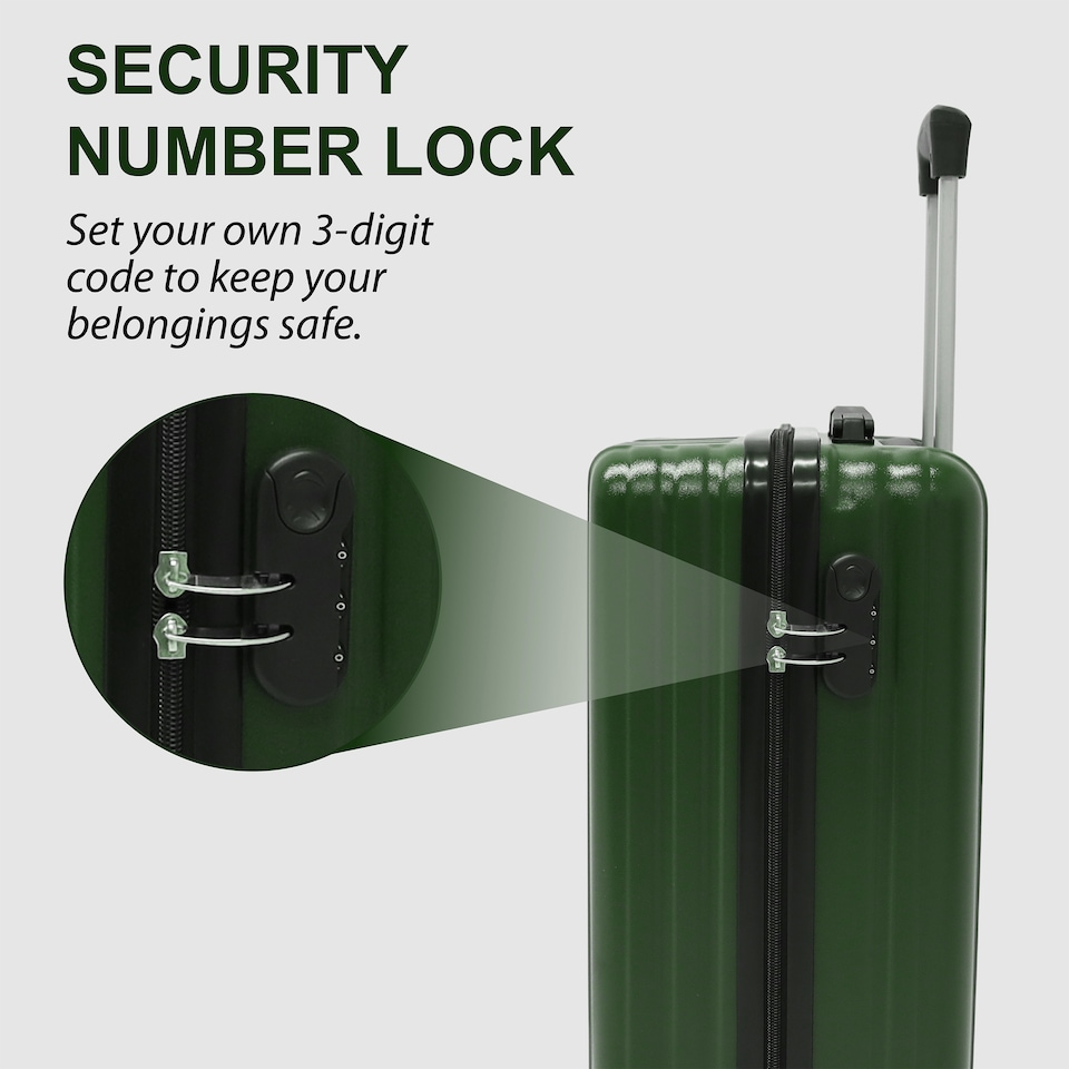 image 1 of Alivio Lightweight Expandable Hard Shell Suitcase with Spinner Wheels (Green)