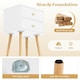 image 3 of COSTWAY Nightstand 2-Drawer Bedside Table w/Storage White White
