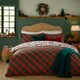 image 2 of furn. Nathalie Festive Bows Printed Super King Duvet Set Green | Super King