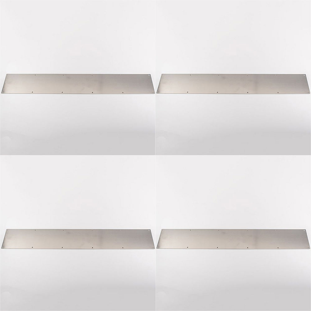 4 PACK - 880mm x 150mm Plain Door Kickplate - Satin Stainless Steel Kick Plate Protector