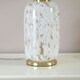 image 1 of ValueLights India Beige Tapered Shade on Rounded White Confetti Glass Table Lamp with Bulb