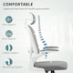 image 4 of HOMCOM Ergonomic Mesh Office Chair with Headrest, Lumbar Support, Grey