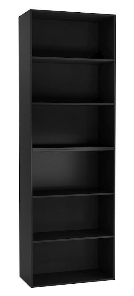 image 1 of Wide 6-Tier Bookcase | Black | 1