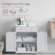 image 5 of Bath Vida Priano 2 Drawer 2 Door Freestanding Bathroom Cabinet, White