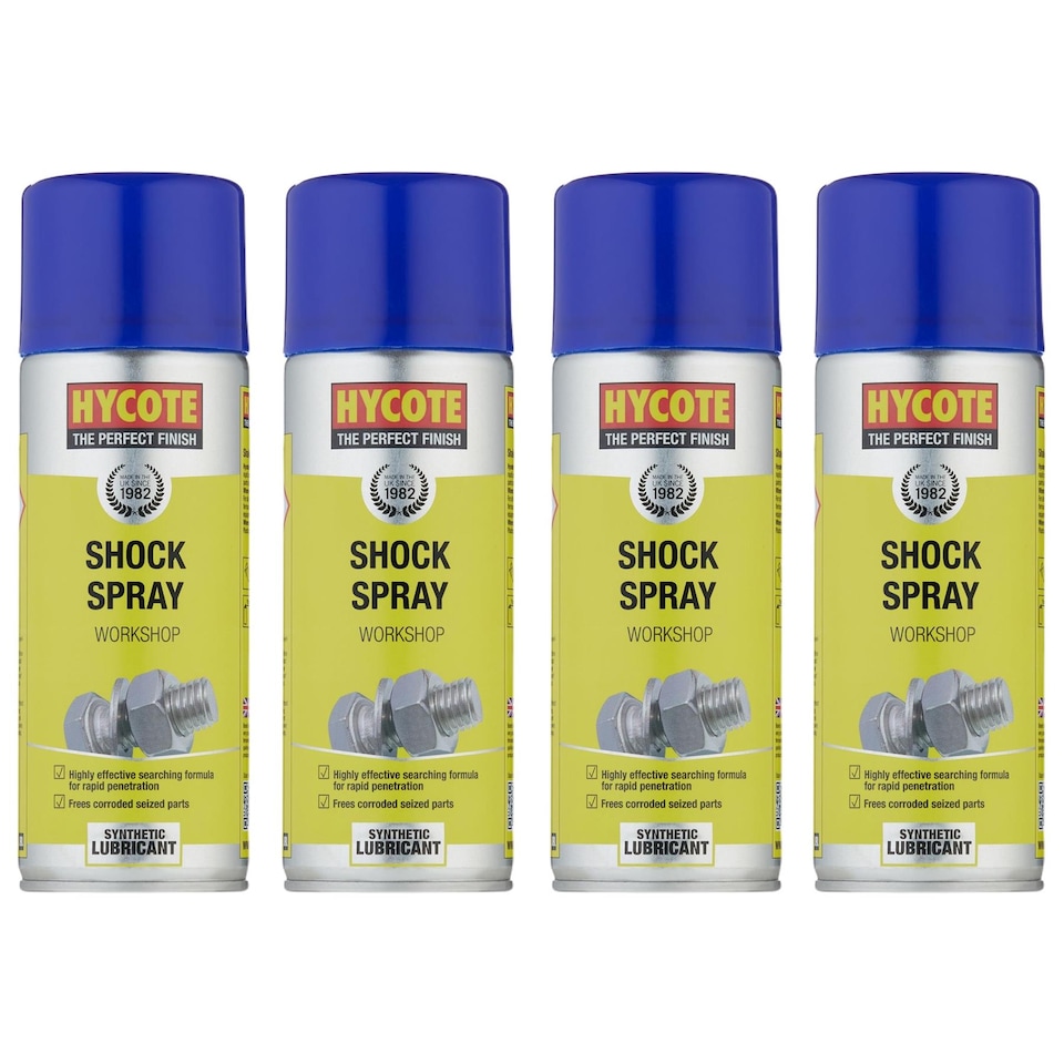 image 1 of Hycote Workshop Maintenance Lubricant Shock Spray 400ml x4 Kit 1.6 Litres