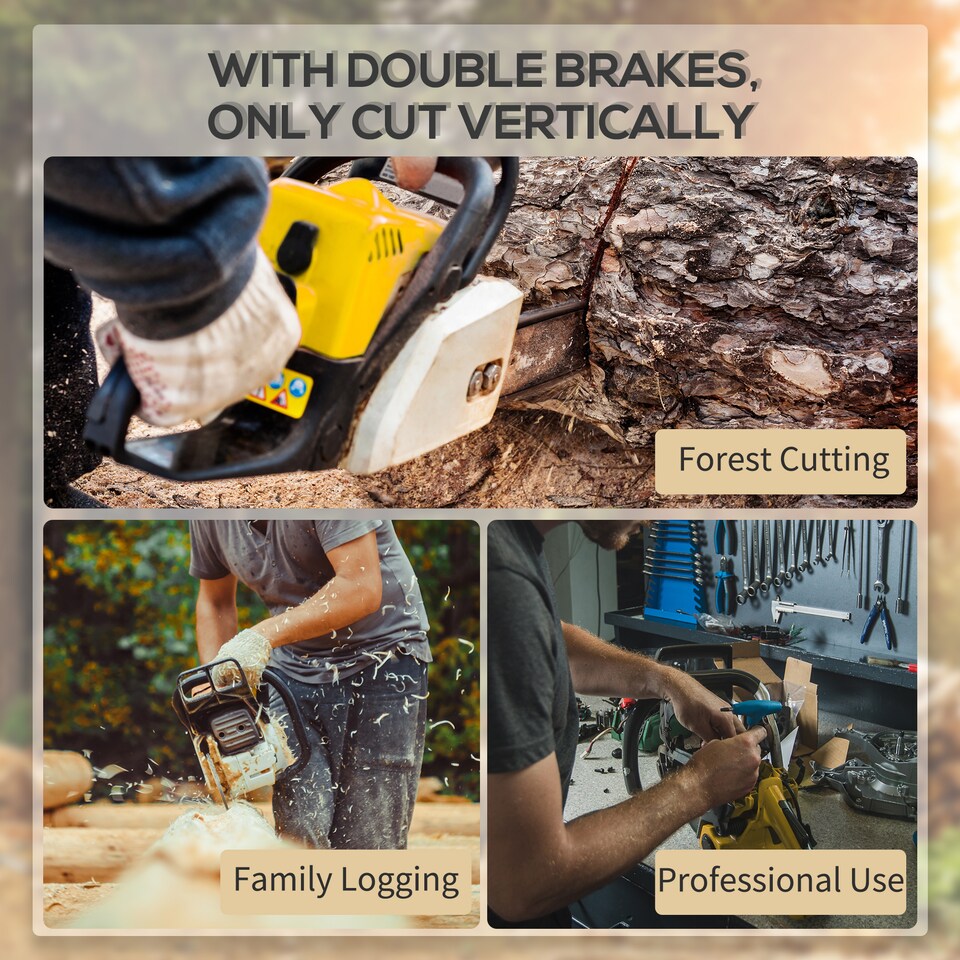 image 1 of DURHAND 2000W Powerful Electric Chainsaw, 16 Aluminium Blade Portable Corded Chain Saw, 7250rpm Chain Saw for Garden Tree Pruning, Auto Chain Lubrication to Cut Wood, Yellow