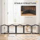 image 5 of PawHut Dog Gate 5 Wood Panel Freestanding Pet Fence Folding Safety Barrier