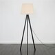 image 2 of ValueLights Barbro Black Tripod Floor Lamp Cream Taper Shade & Bulb