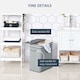 image 4 of HOMCOM 100L Wood Laundry Basket A Compartment Flip Lid Removable Lining Grey