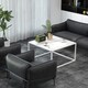 image 9 of COSTWAY Modern Square Coffee Table with Faux Marble Tabletop White