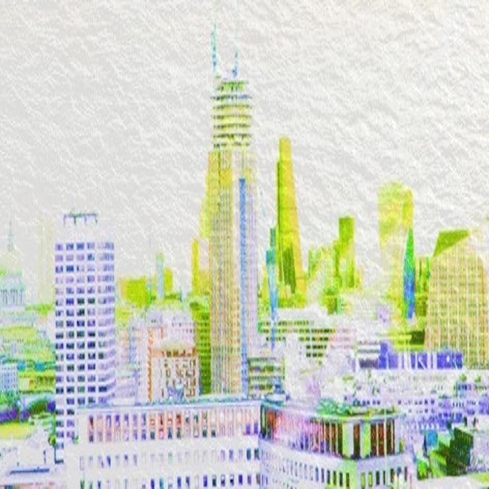 image 1 of Shard View With A Difference (Canvas Print) 60" x 30"