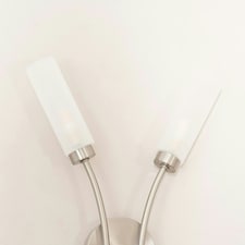 ValueLights Maya Pair - 2 Way Curved Brushed Chrome Wall Light Fitting for