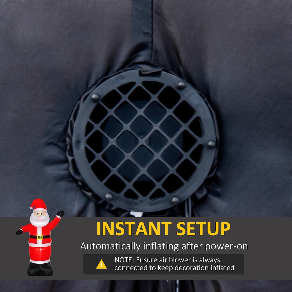 image 1 of HOMCOM 8ft Inflatable Christmas Santa Claus Xmas Decoration with LED Holiday Air Blown Yard Outdoor Decor