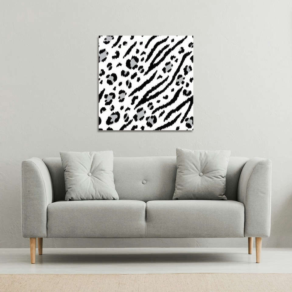 image 1 of Zebra & Leopard Print (Canvas Print) 90 x 90 x 4cm