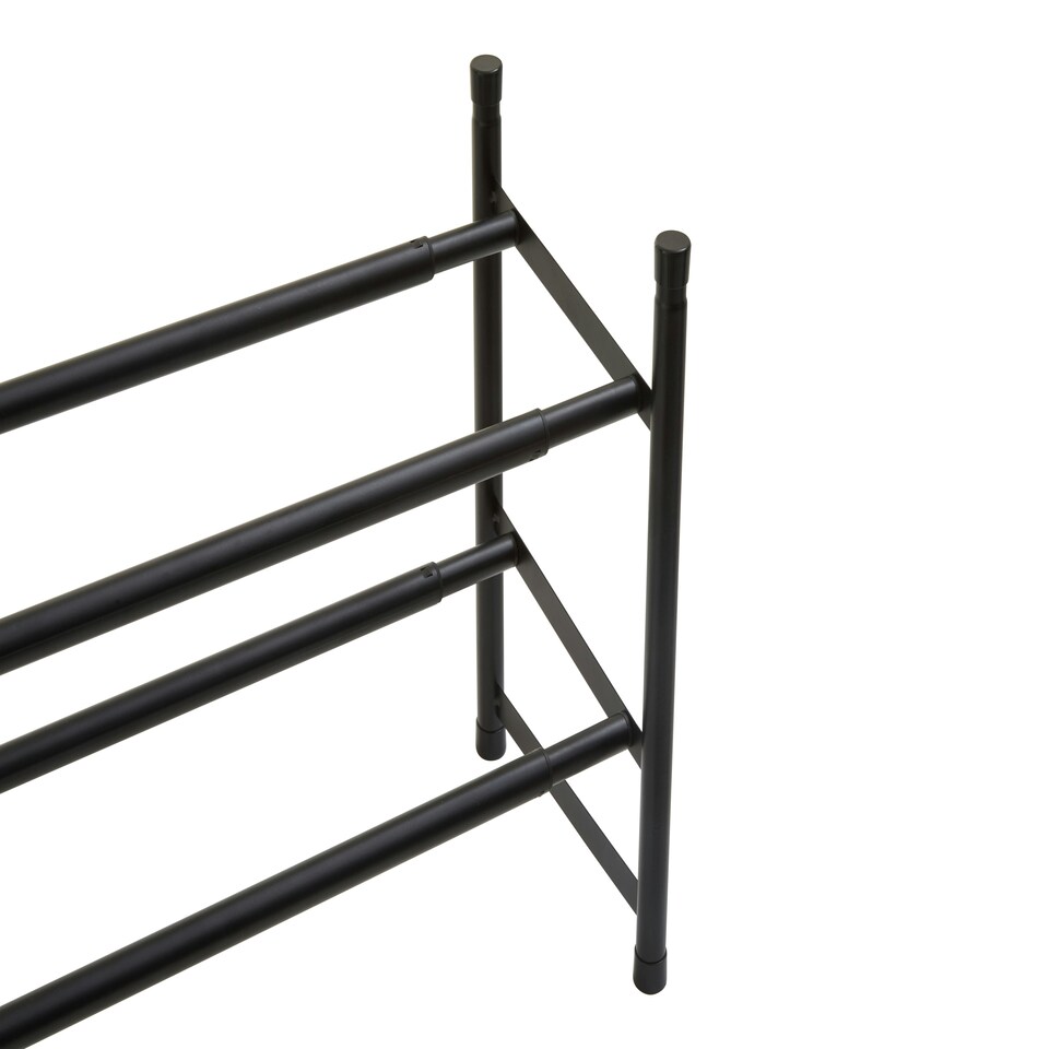image 1 of Interiors By Premier Minimal Two Tier Shoe Rack, Functional Shoe Drawer Organizer For Bedroom, Robust Shoe Rack For Livingroom Black