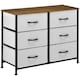 image 1 of HOMCOM 6 Drawer Fabric Chest of Drawers w/ Wooden Top for Hallway Grey