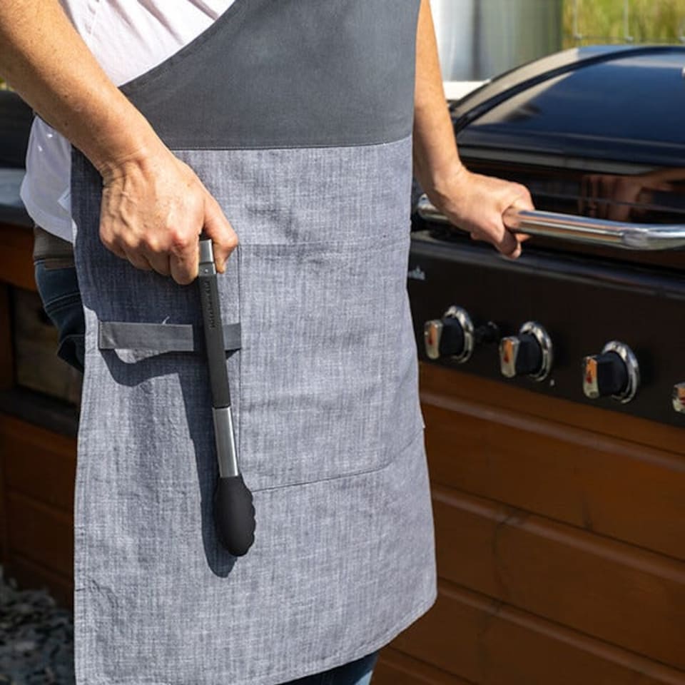 image 1 of KitchenAid Tabbed Apron Charcoal Grey