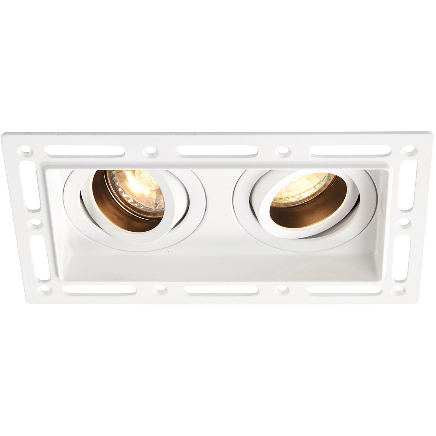 Loops Twin Trimless Plaster-In Downlight - 2 x 50W GU10 Reflector LED - Matt White