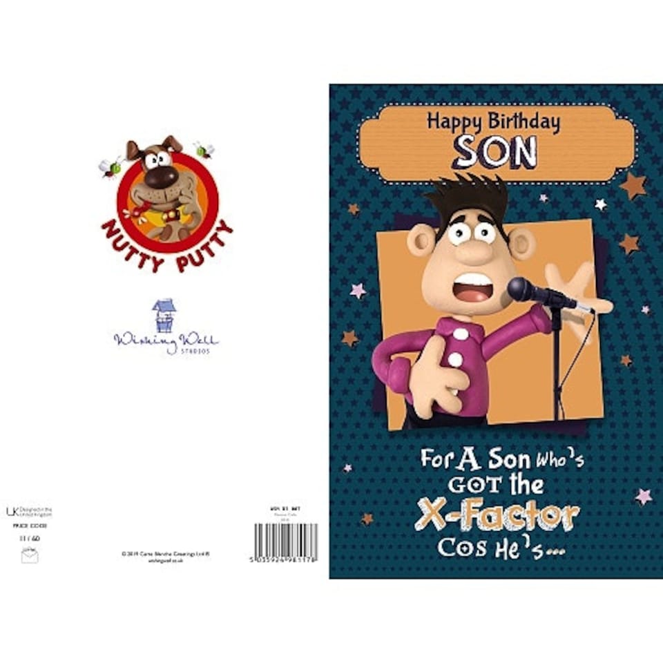 image 1 of Happy Birthday Son Humour X Factor Card