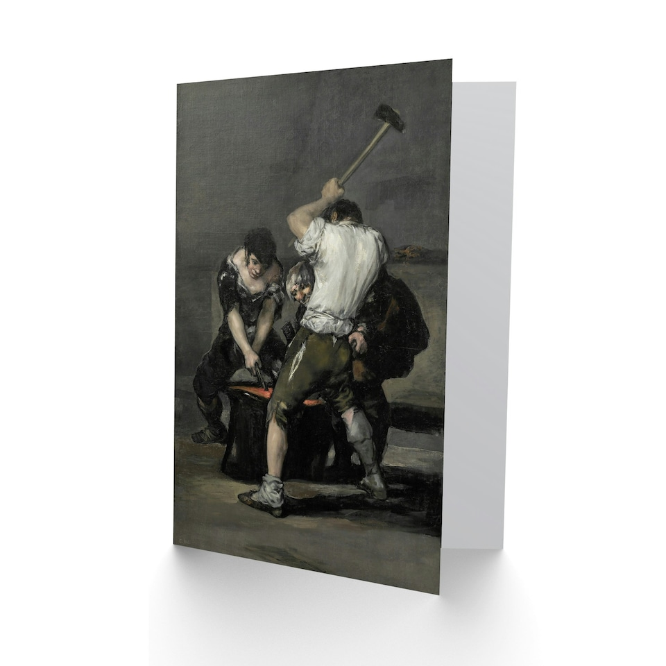 image 1 of Francisco Goya Art Card The Forge Blacksmiths Oil Painting