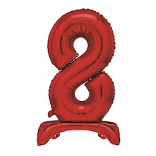 30" PACKAGED RED FOIL STD NUM BALLOON-8 - UNIQUE N/A