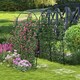 image 6 of COSTWAY 230CM Metal Garden Arch Arbor Climbing Trellis Pergola