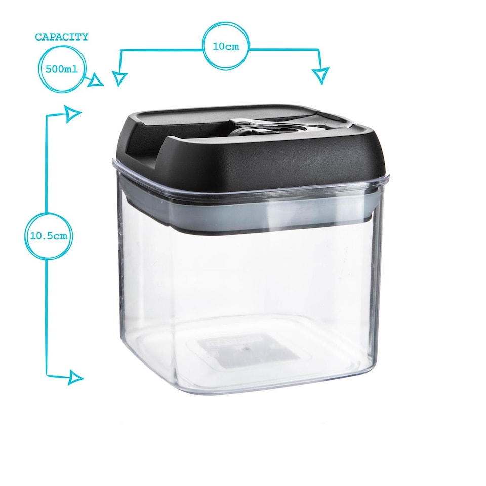 image 1 of Argon Tableware 5pc Food Storage Containers Set - White Airtight Plastic Storage Pantry Food Organiser with Flip Lock Lid 2 Sizes